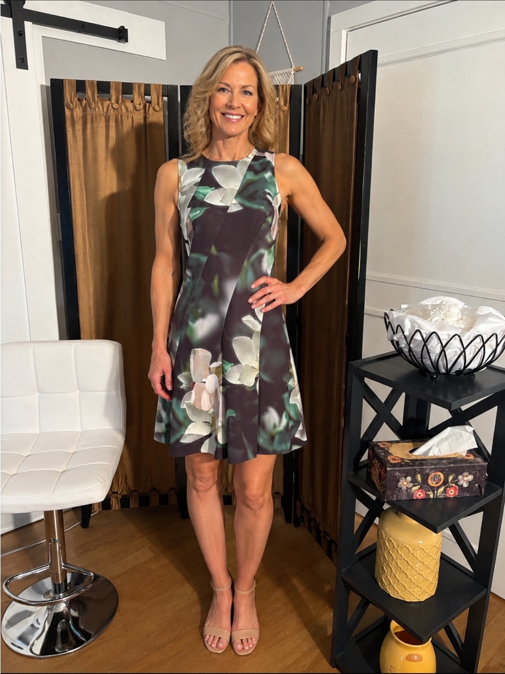 Ted Baker sleeveless scuba floral mini dress